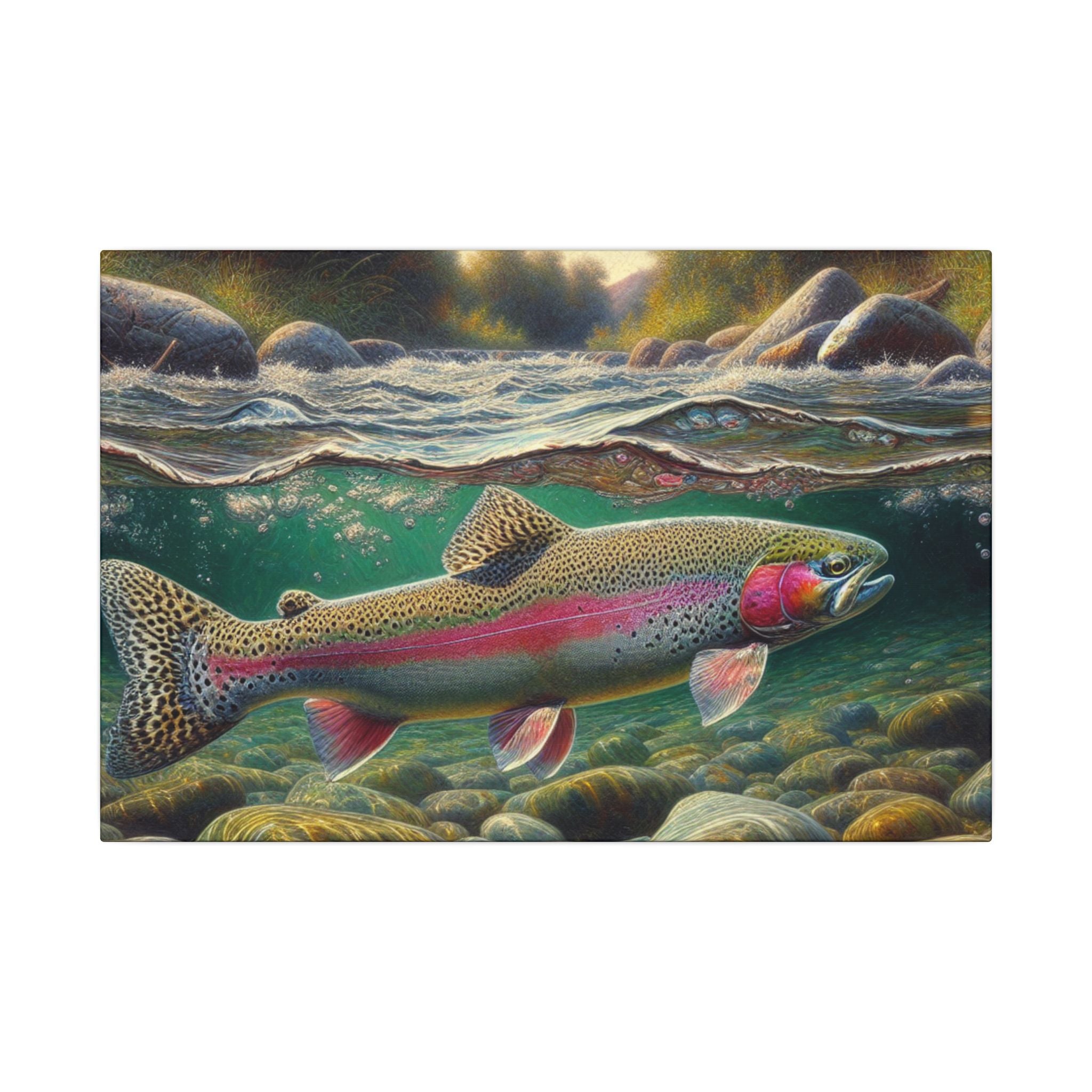 Rainbow Trout in Forest Brook Canvas