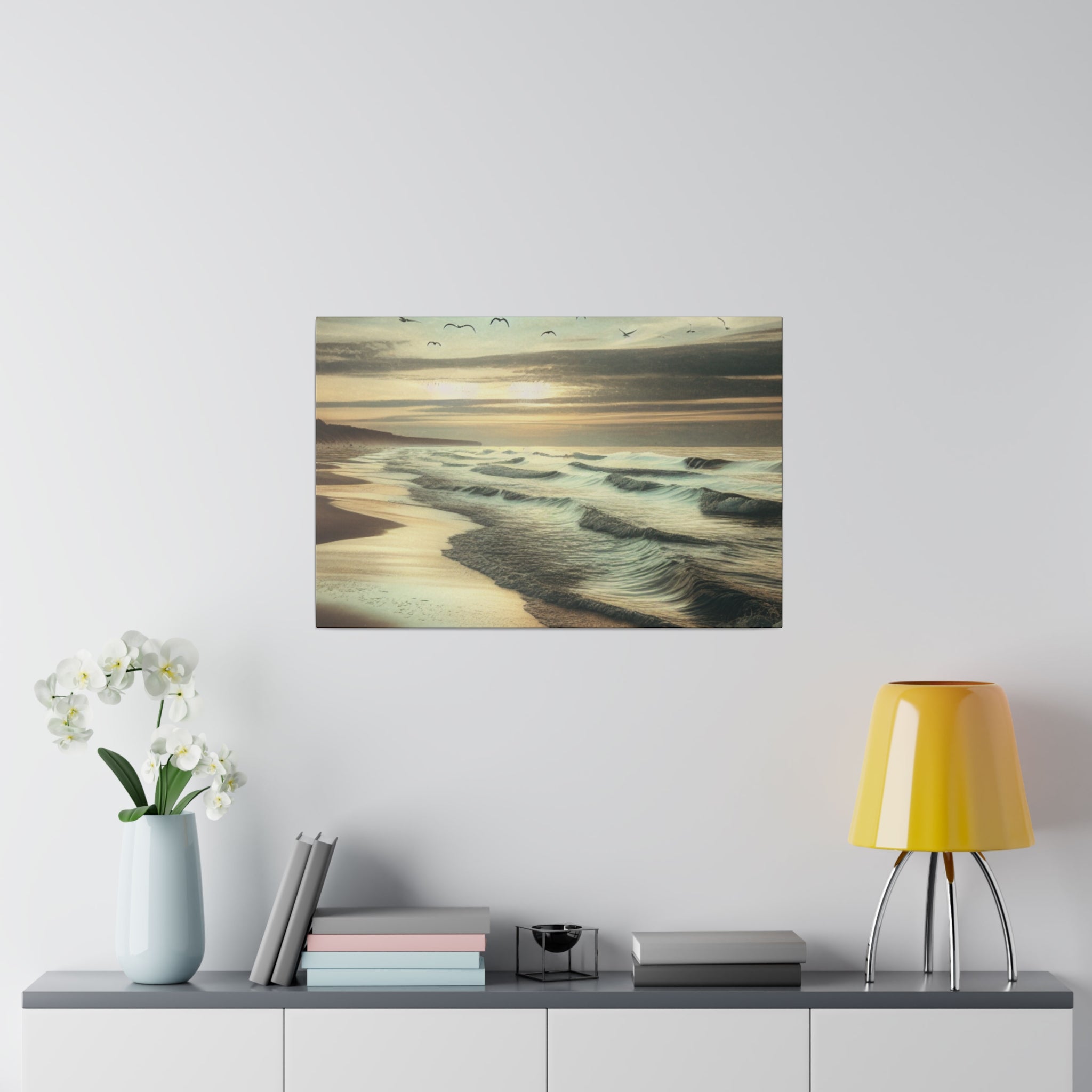 Seascape Dusk Tonalism Beach Painting Canvas