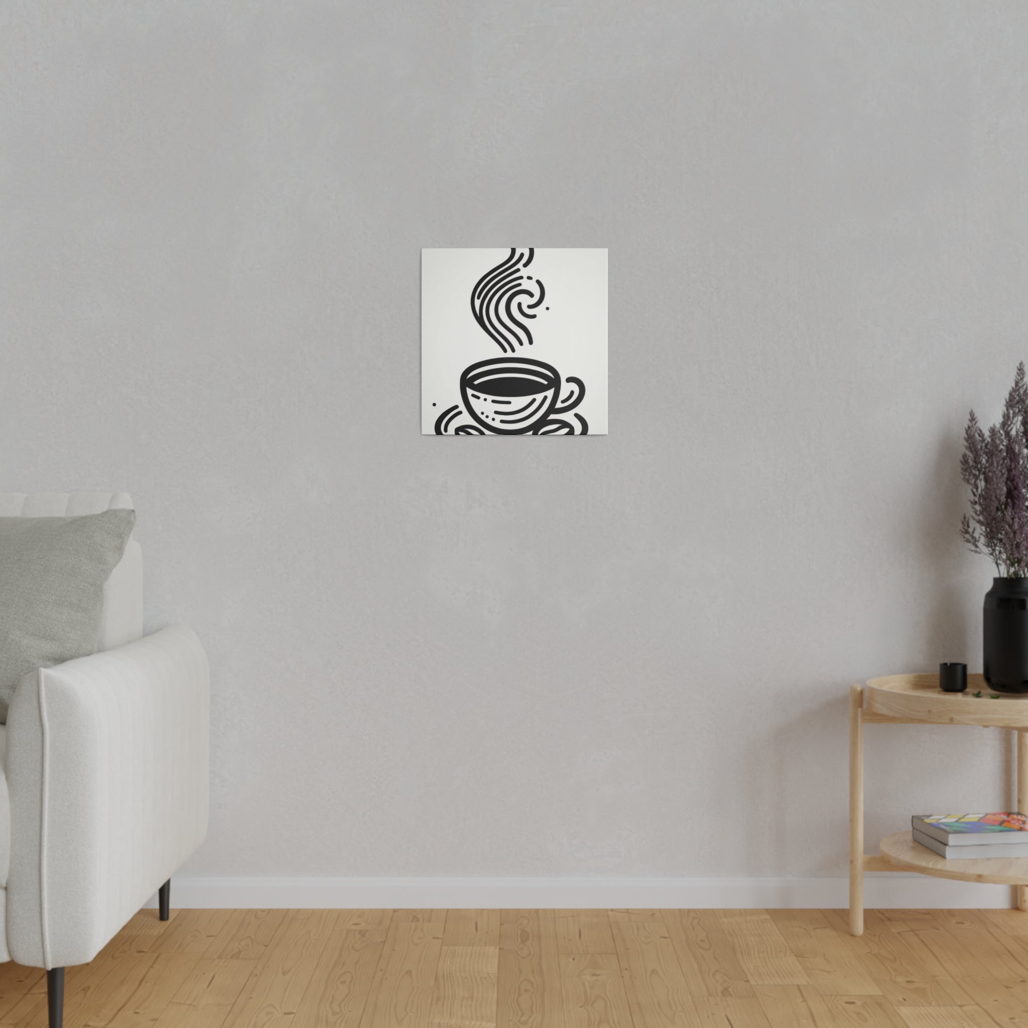 Simplicity in Sips Minimalist Coffee Art Canvas