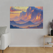 Impressionist Summit Serenity Mountain Landscape Painting Canvas