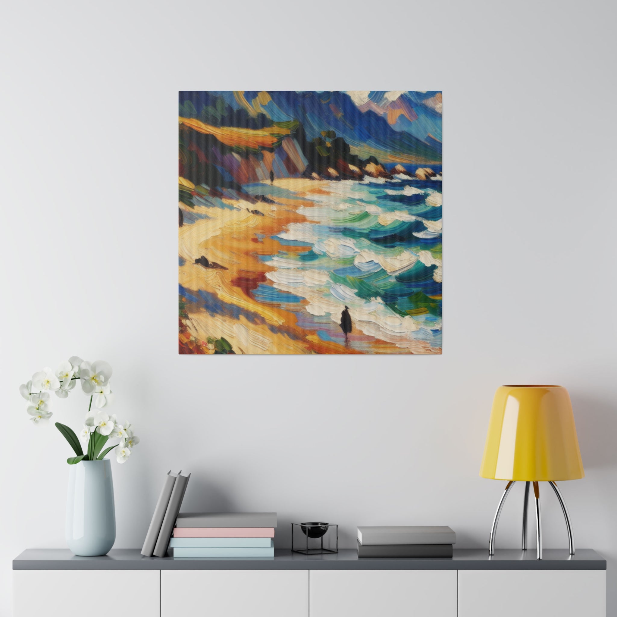 Vibrant Expressionist Landscape Beach Painting Canvas