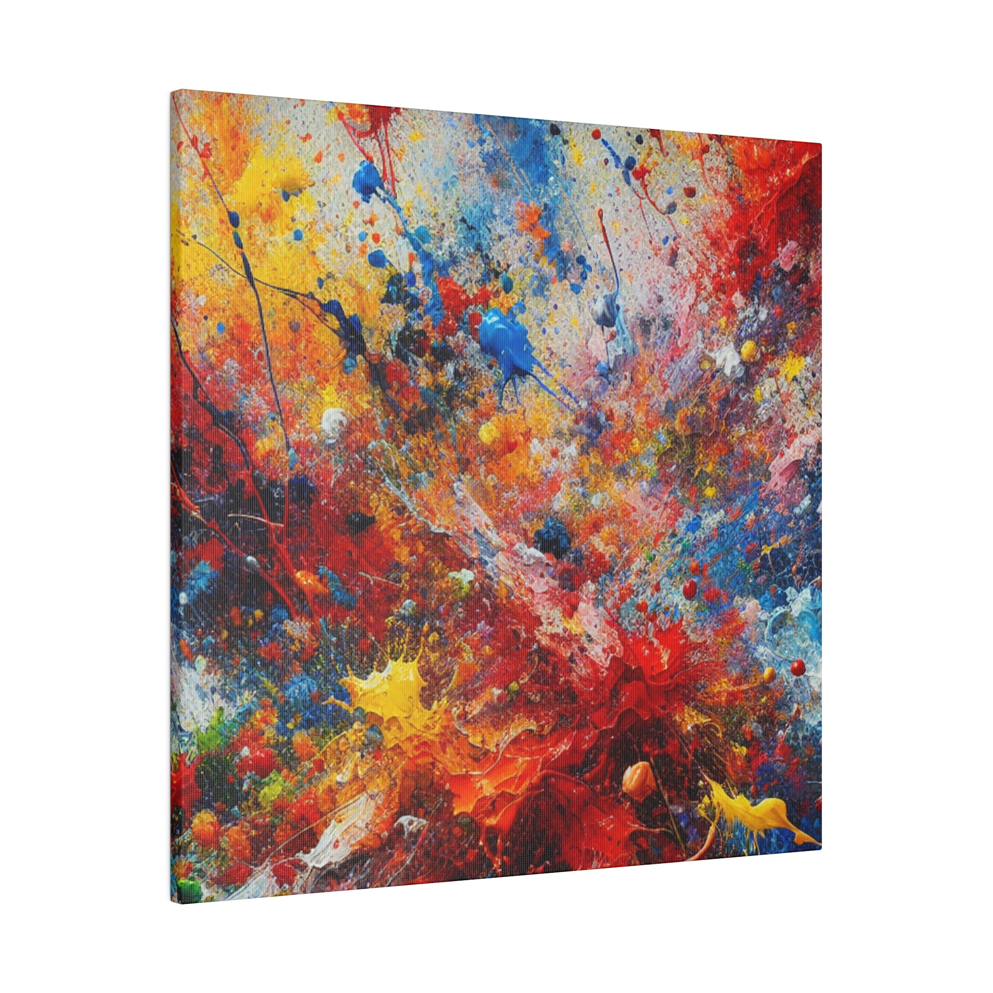 Splatter Symphony Multi-Coloured Abstract Wall Art Canvas