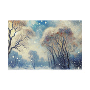 Snowscape Painting | Winter Sky Scene | Winter Wall Art Canvas