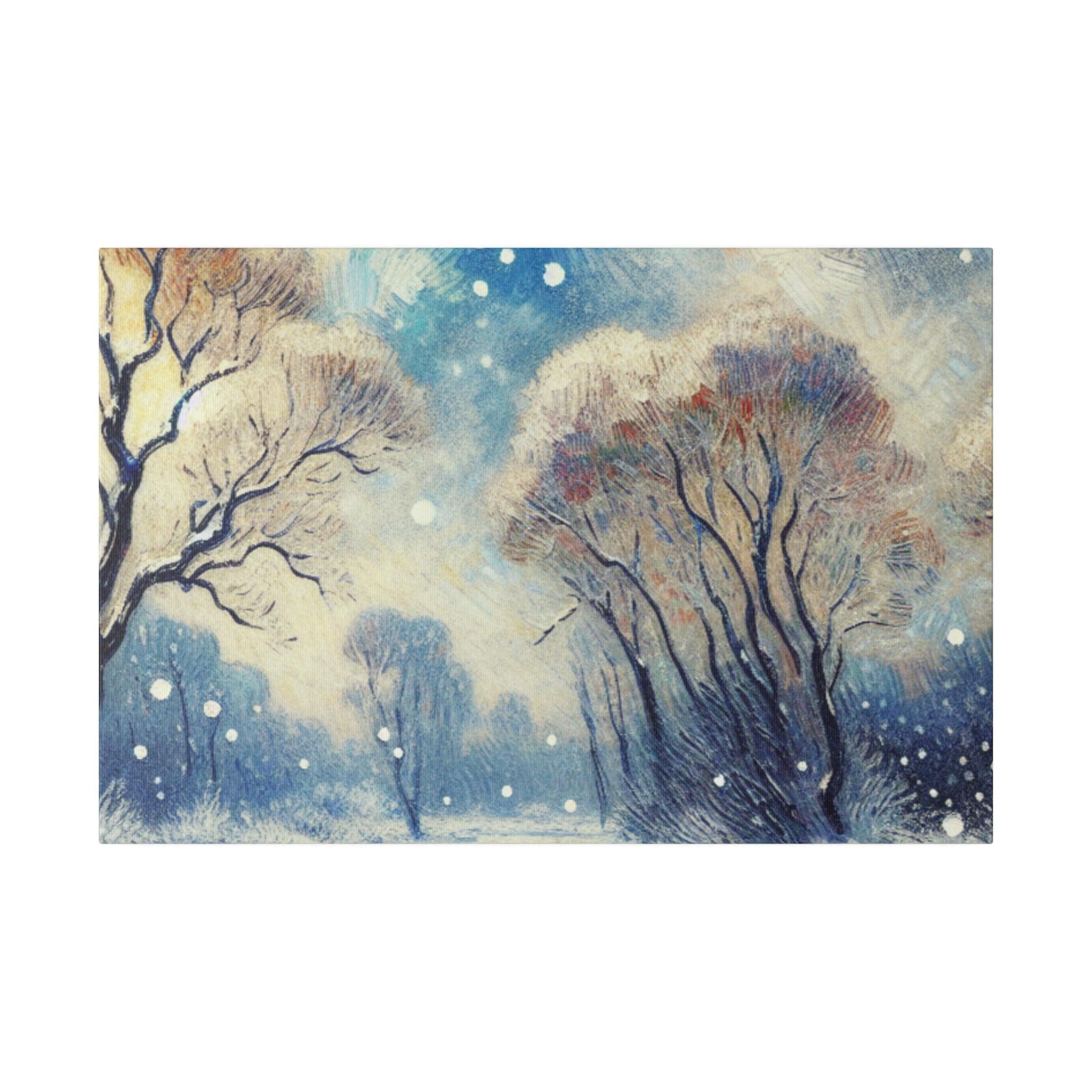 Snowscape Painting | Winter Sky Scene | Winter Wall Art Canvas