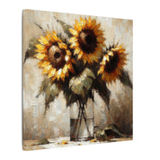 Sunflowers in Glass Vase Canvas