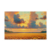 Country Sunflower Field Floral Wall Art Sunflower Painting Canvas