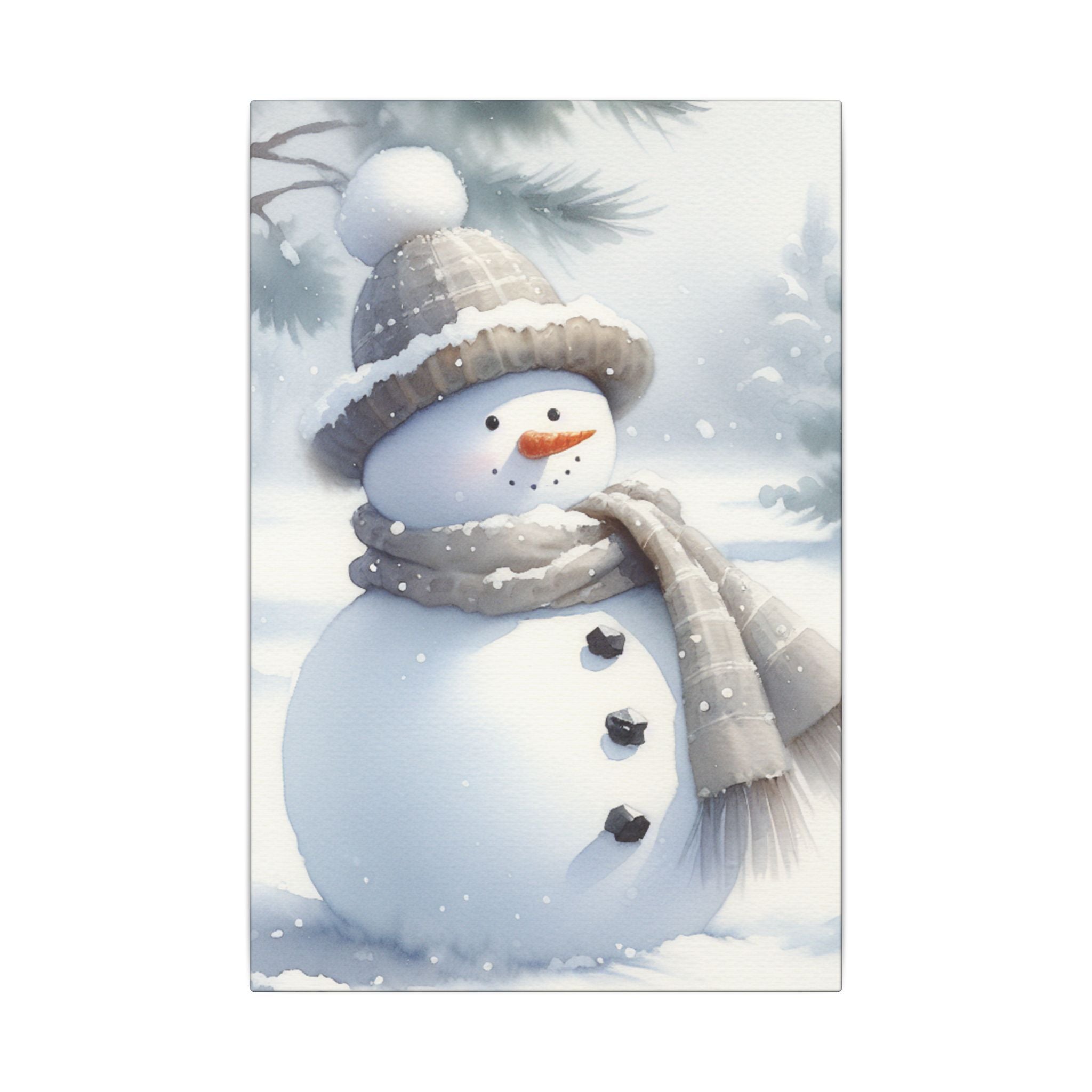 Scarfed Snowman Canvas