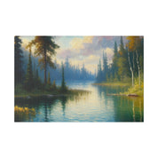 Serene Lake Tranquility Lake Painting Canvas