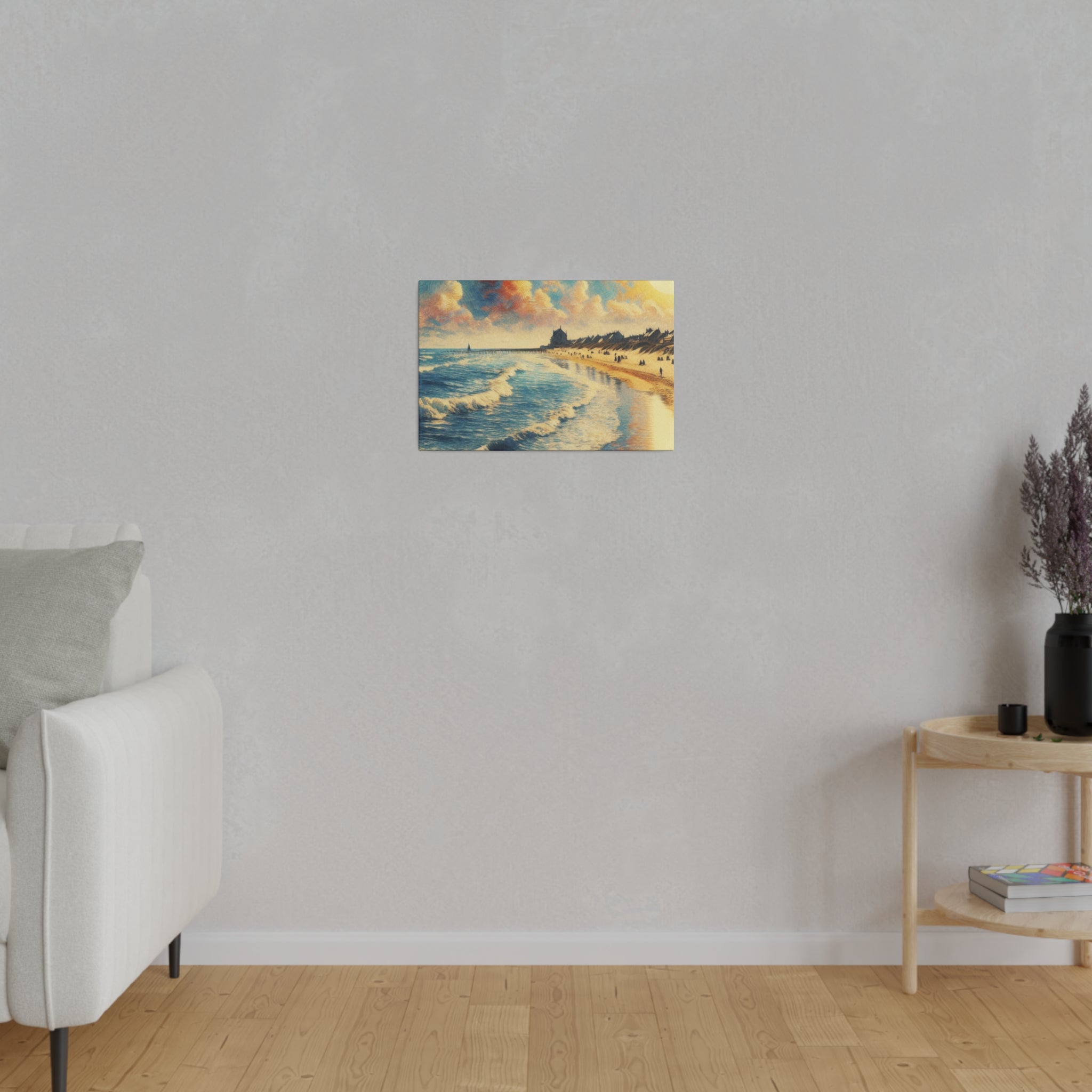 Seaside Strokes Vintage Beach Dreamscape Beach Painting Canvas