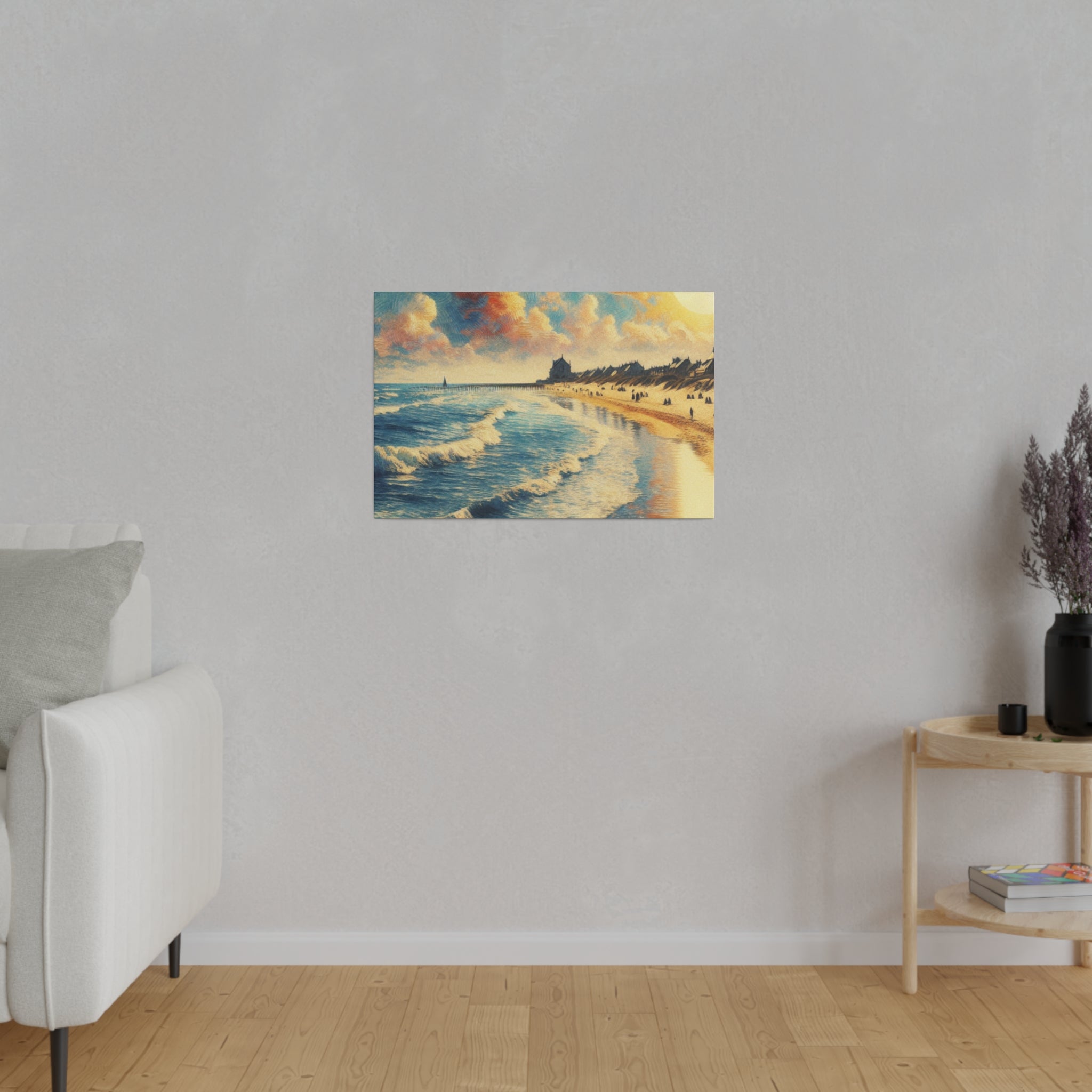 Seaside Strokes Vintage Beach Dreamscape Beach Painting Canvas