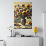 Blossom Nostalgia Flowers In Vase Sunflower Painting Canvas