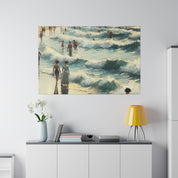 Seaside Reverie in Warm Pastels Vintage Beach Painting Canvas