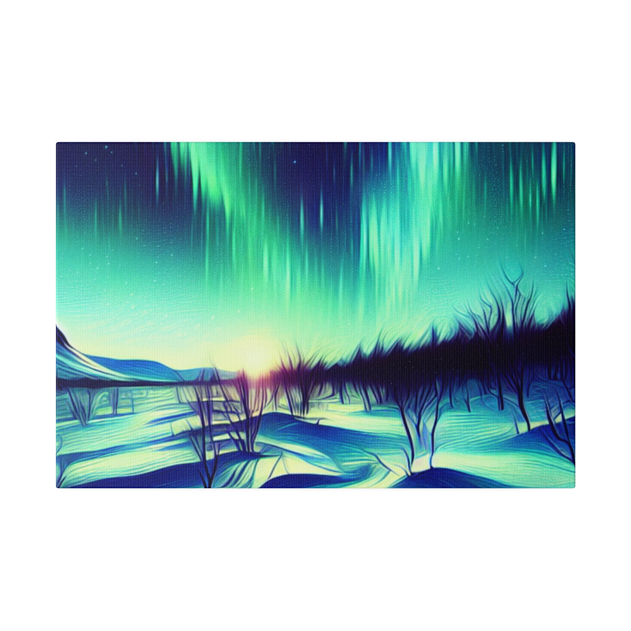 Aurora Mist Symphony Northern Lights Painting Canvas