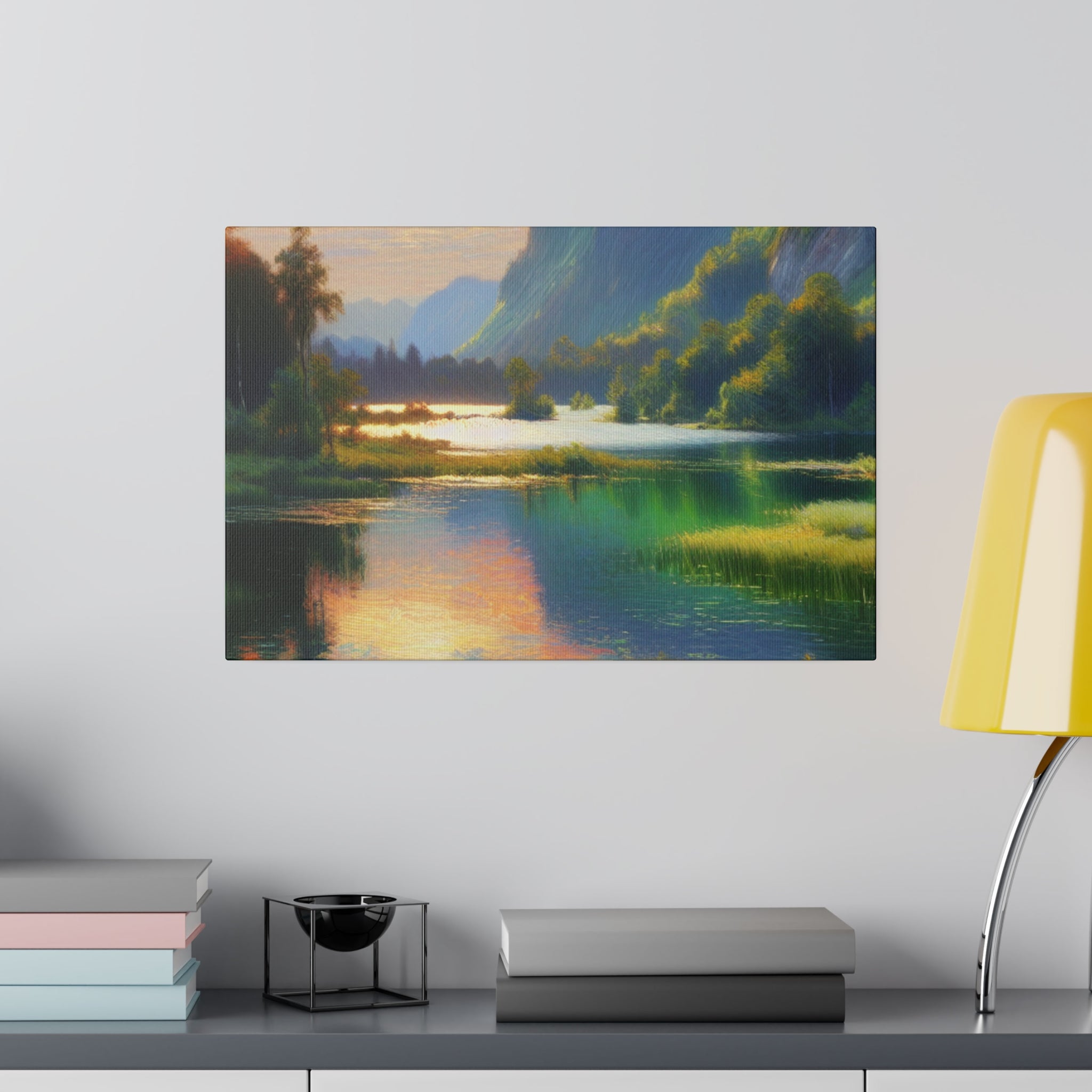 Serene & Silent Lake Reverie Lake Painting Canvas