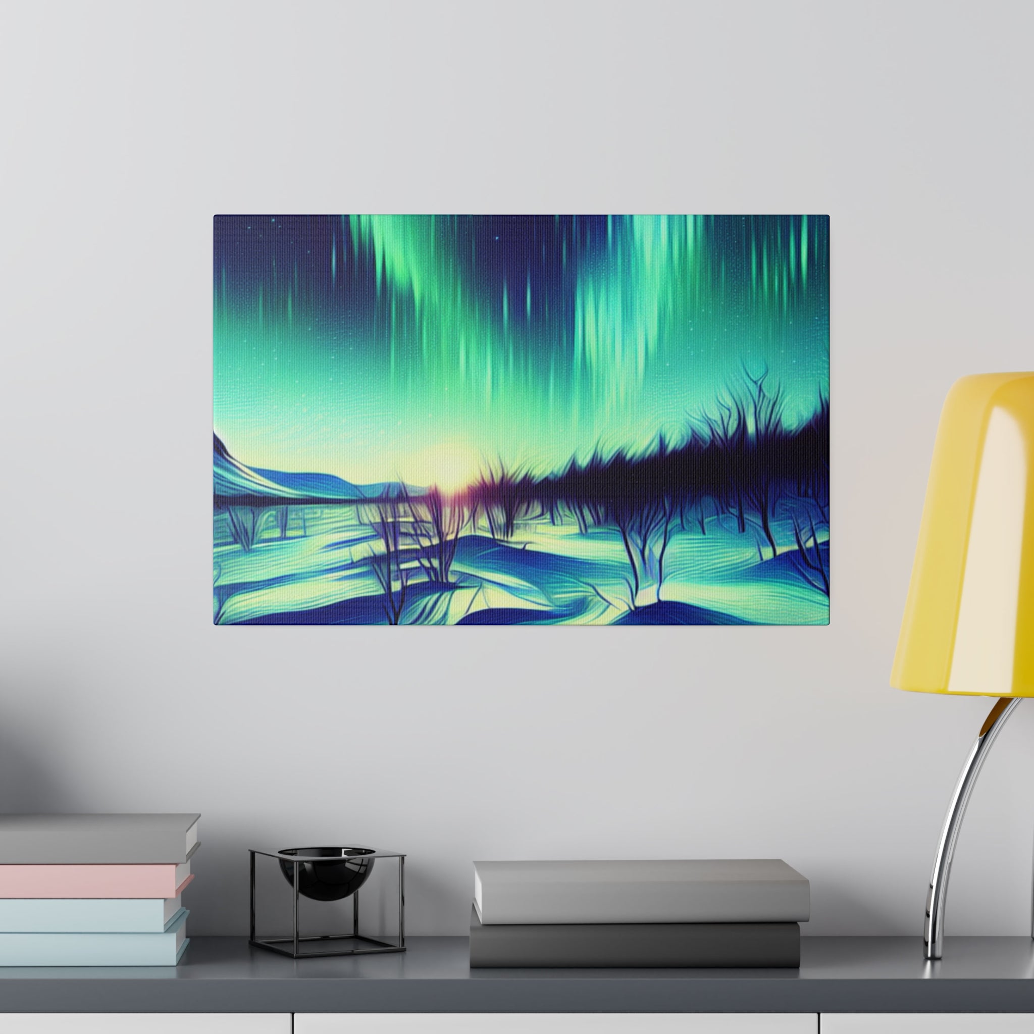 Aurora Mist Symphony Northern Lights Painting Canvas