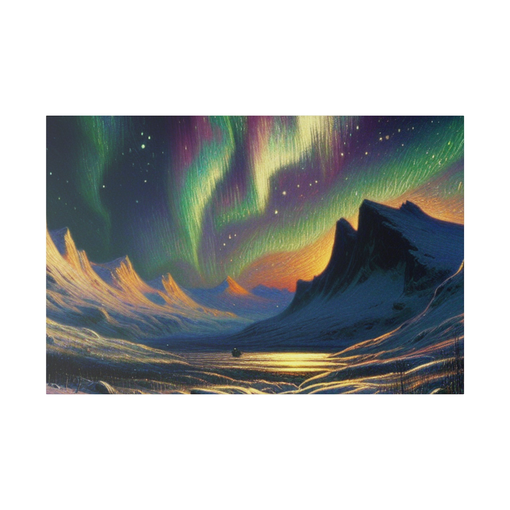 Auroral Frost Lullaby Northern Lights Painting Canvas