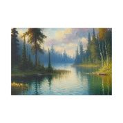 Serene Lake Tranquility Lake Painting Canvas