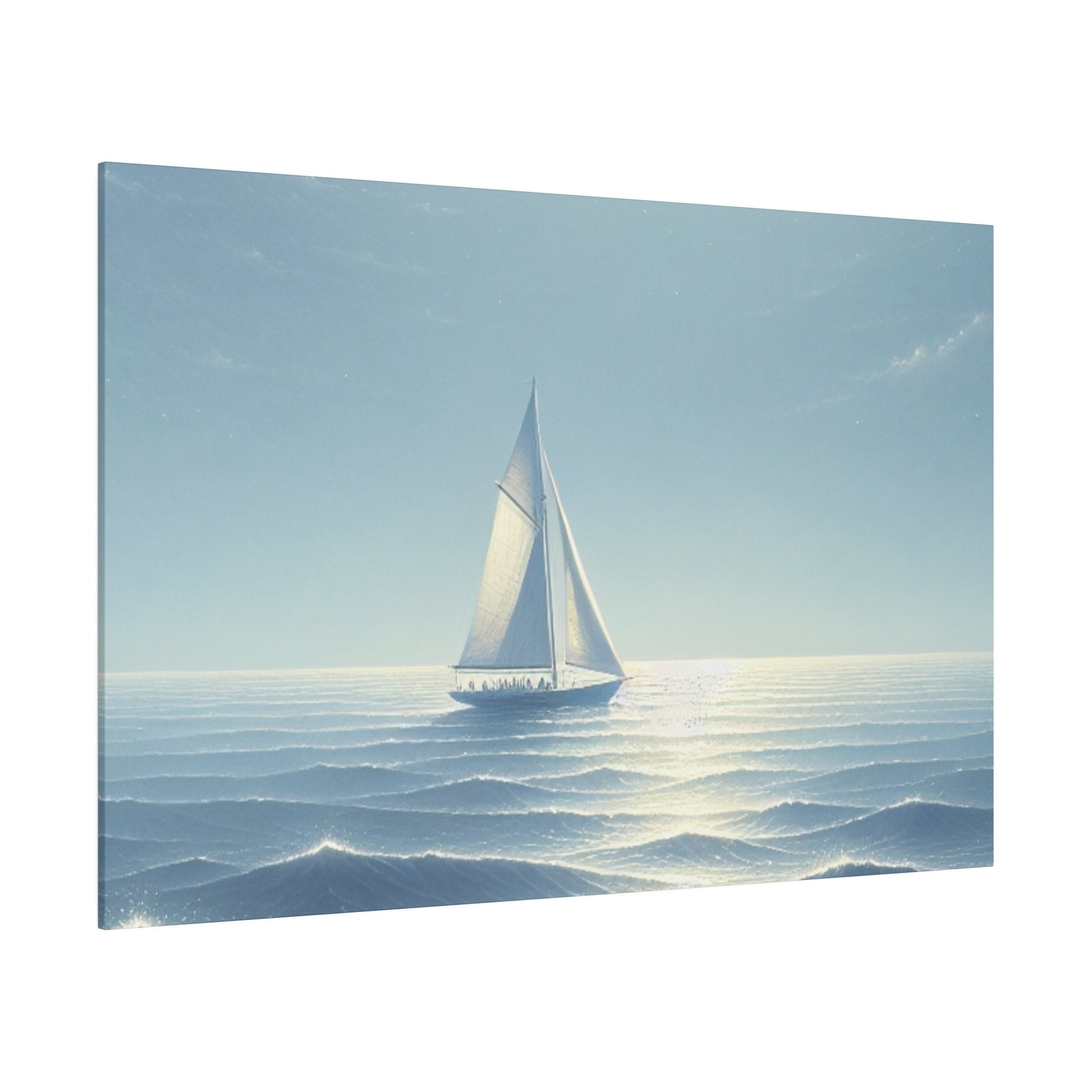 Serene Voyage Sailboat Painting Canvas