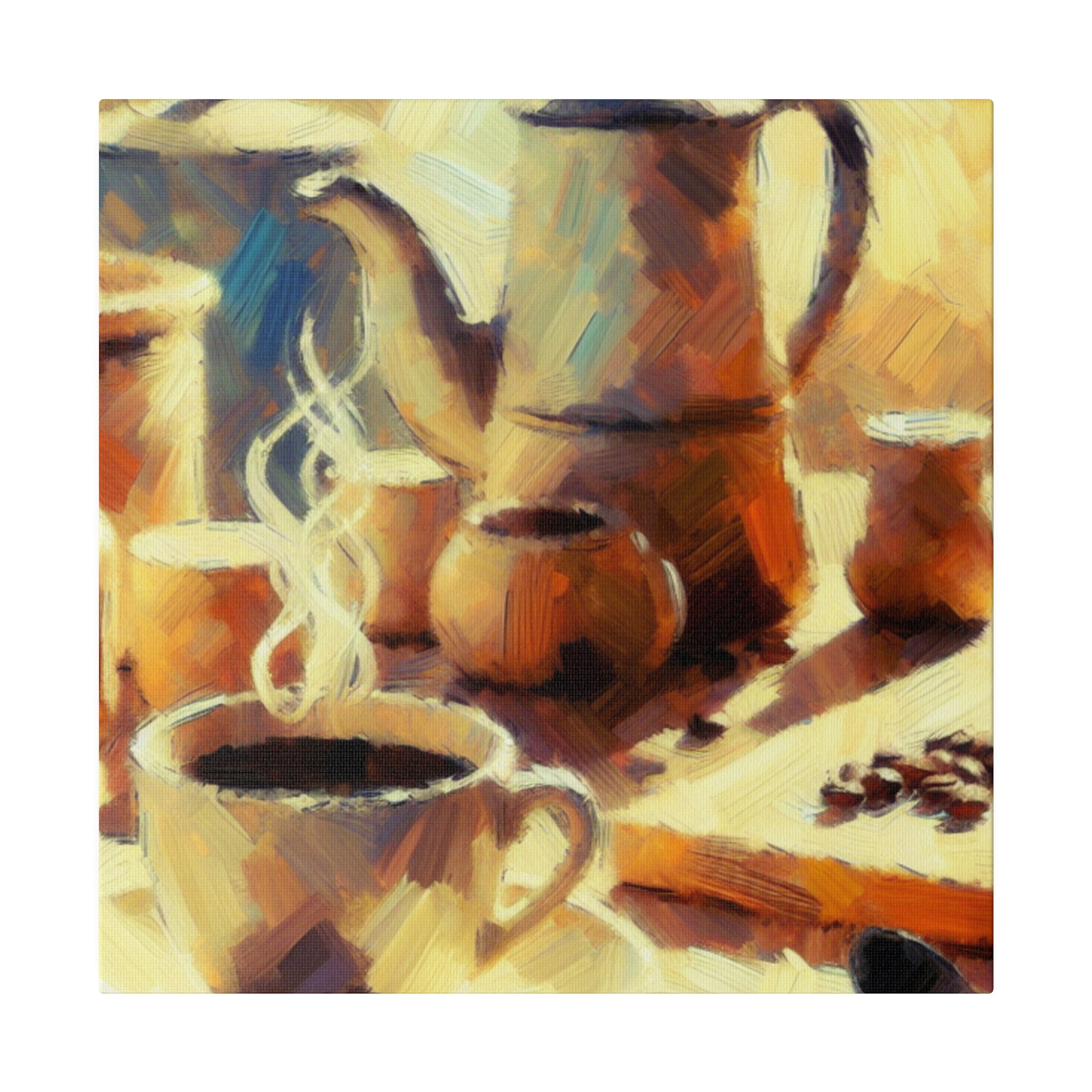 Coffee Brush Strokes Impressionist Artwork Coffee Painting Canvas