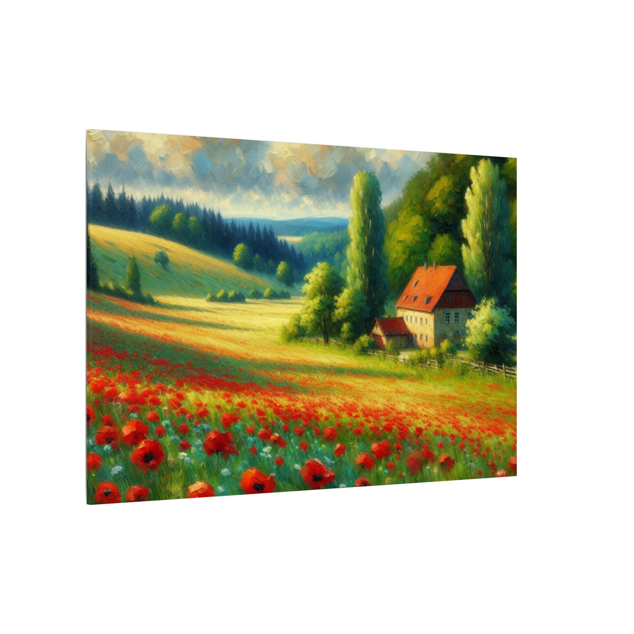 German Poppy Field Canvas