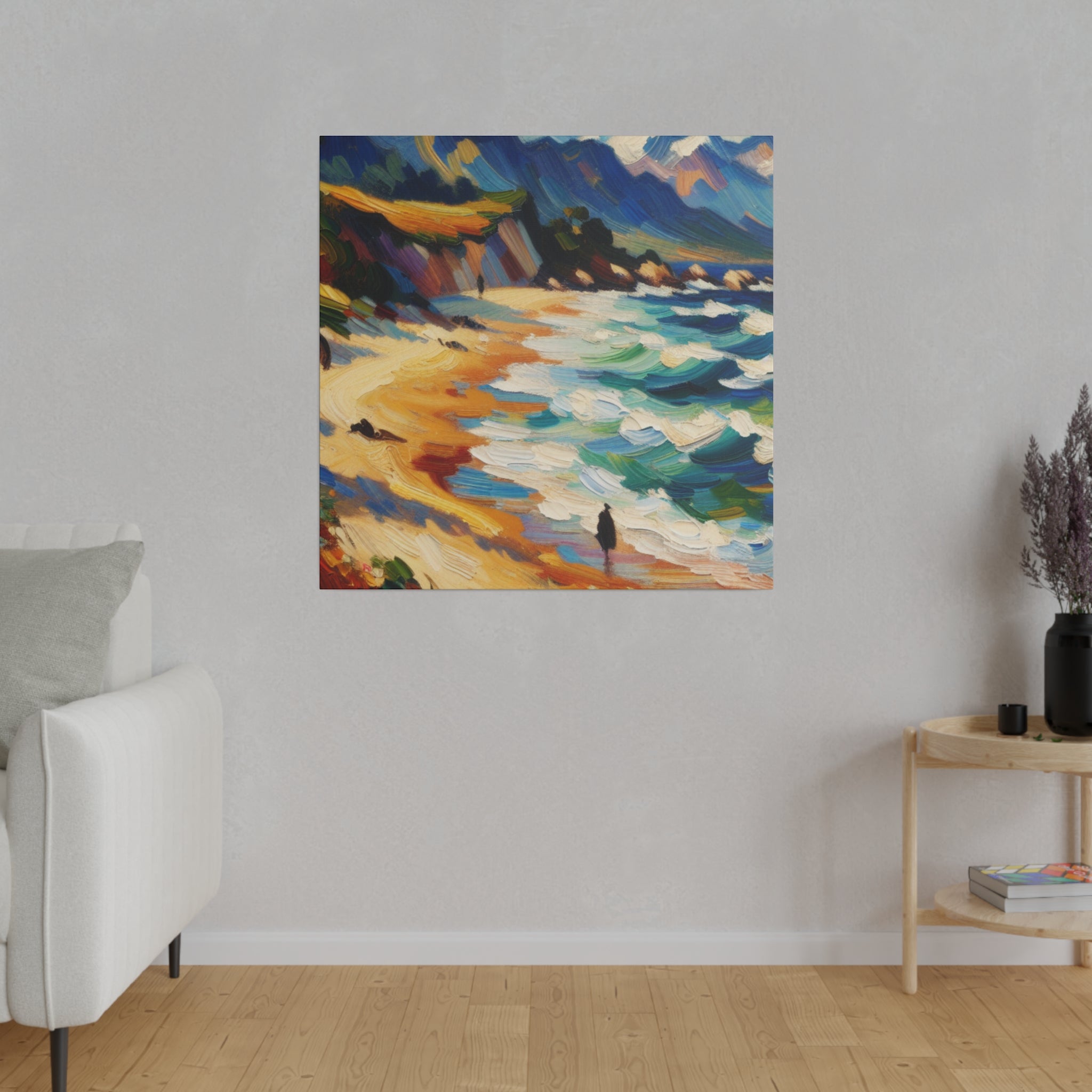 Vibrant Expressionist Landscape Beach Painting Canvas