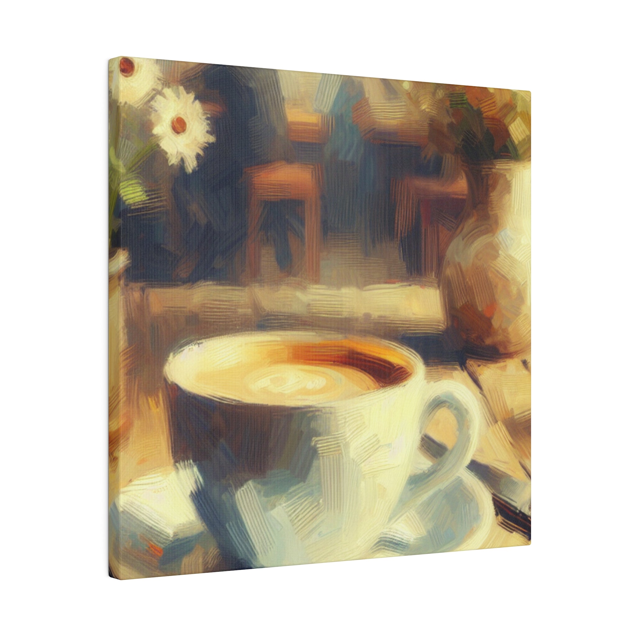 Rustic Impressionist Coffee Artwork Farmhouse Decor Coffee Painting Canvas