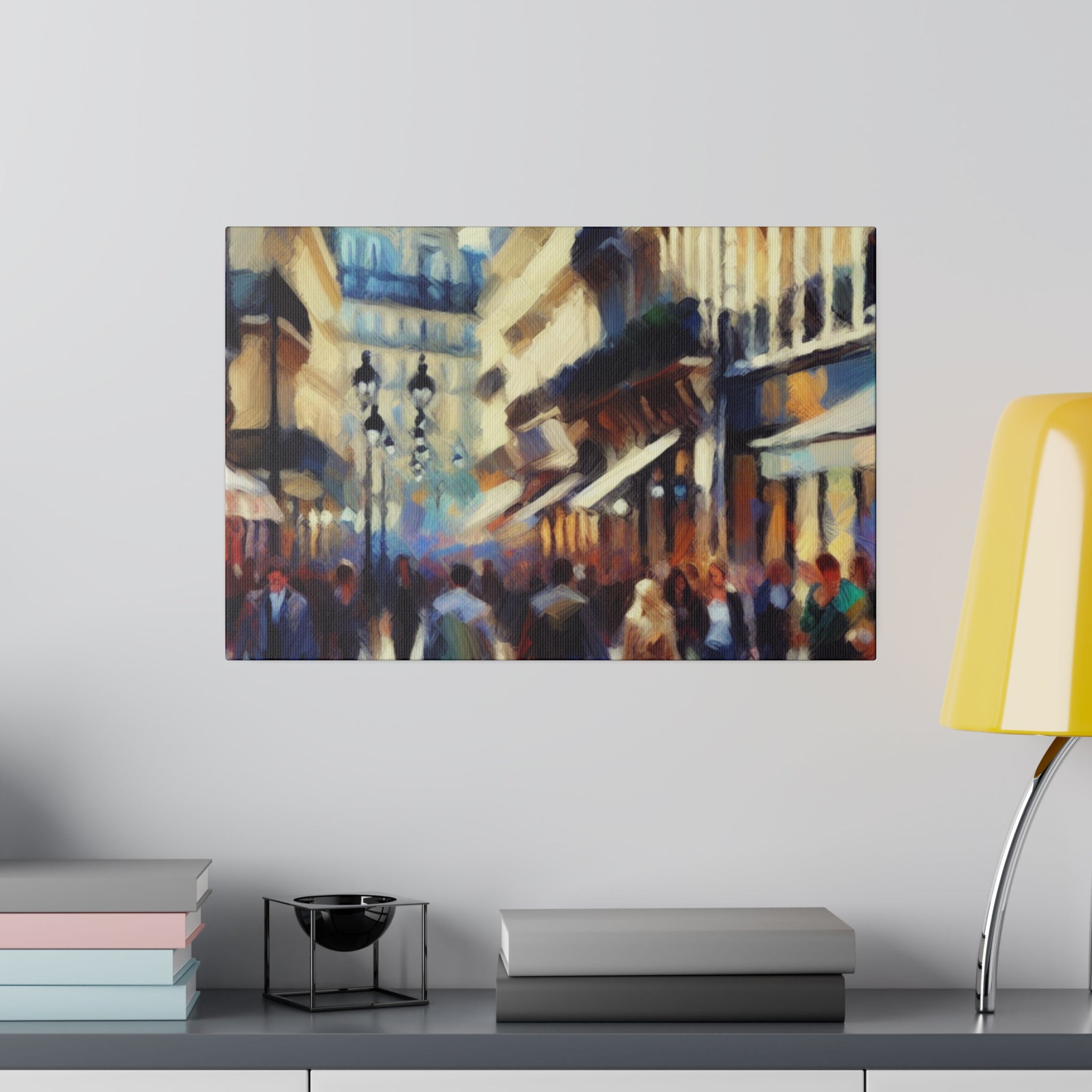 Chromatic Urban Symphony French Street Painting Canvas