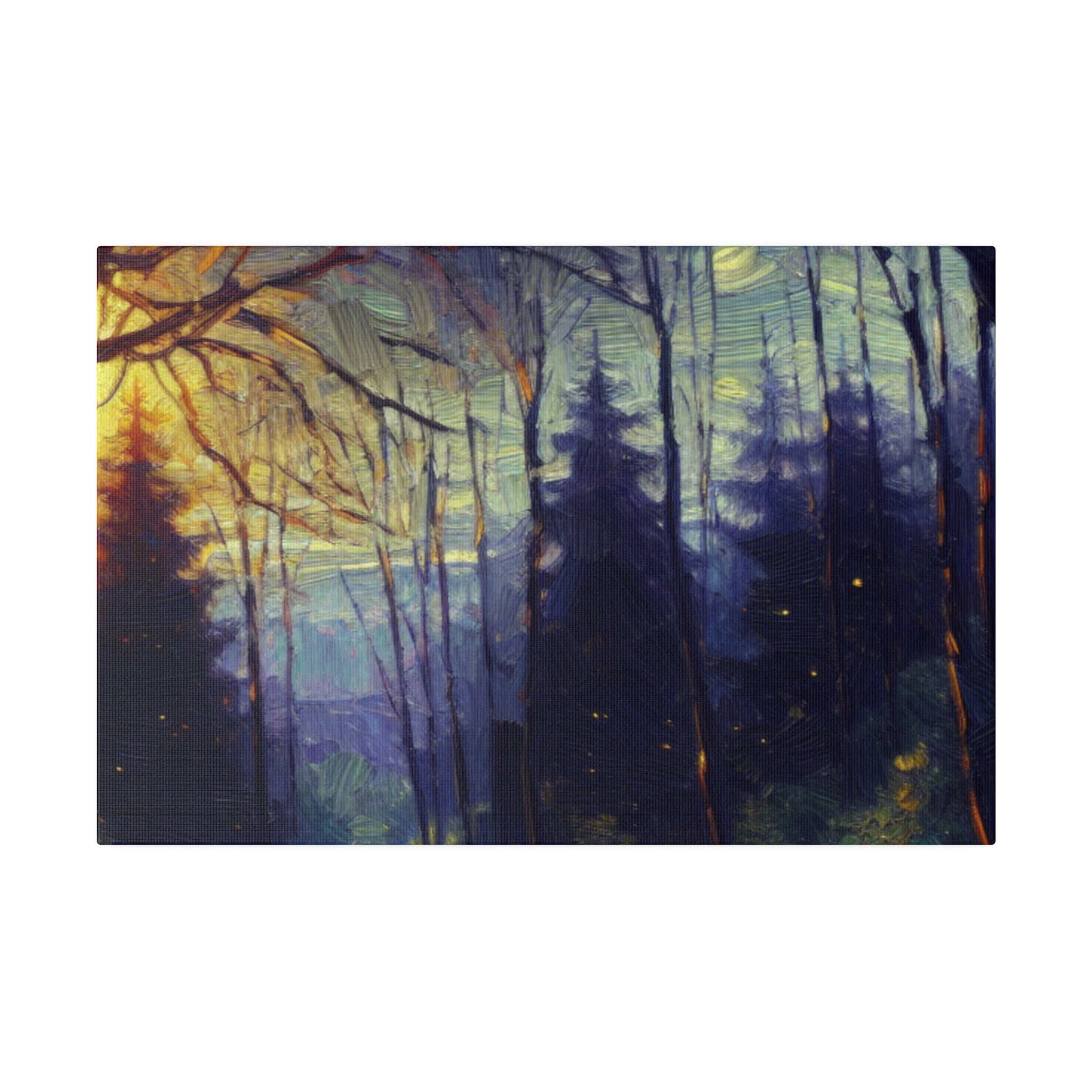 Dropping Sun On The Forest Painting Canvas