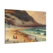 Seashore Whispers Impressionist Empty Beach Painting Canvas