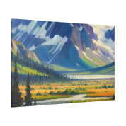 Majestic Alpine Impressions Mountain Landscape Painting Canvas