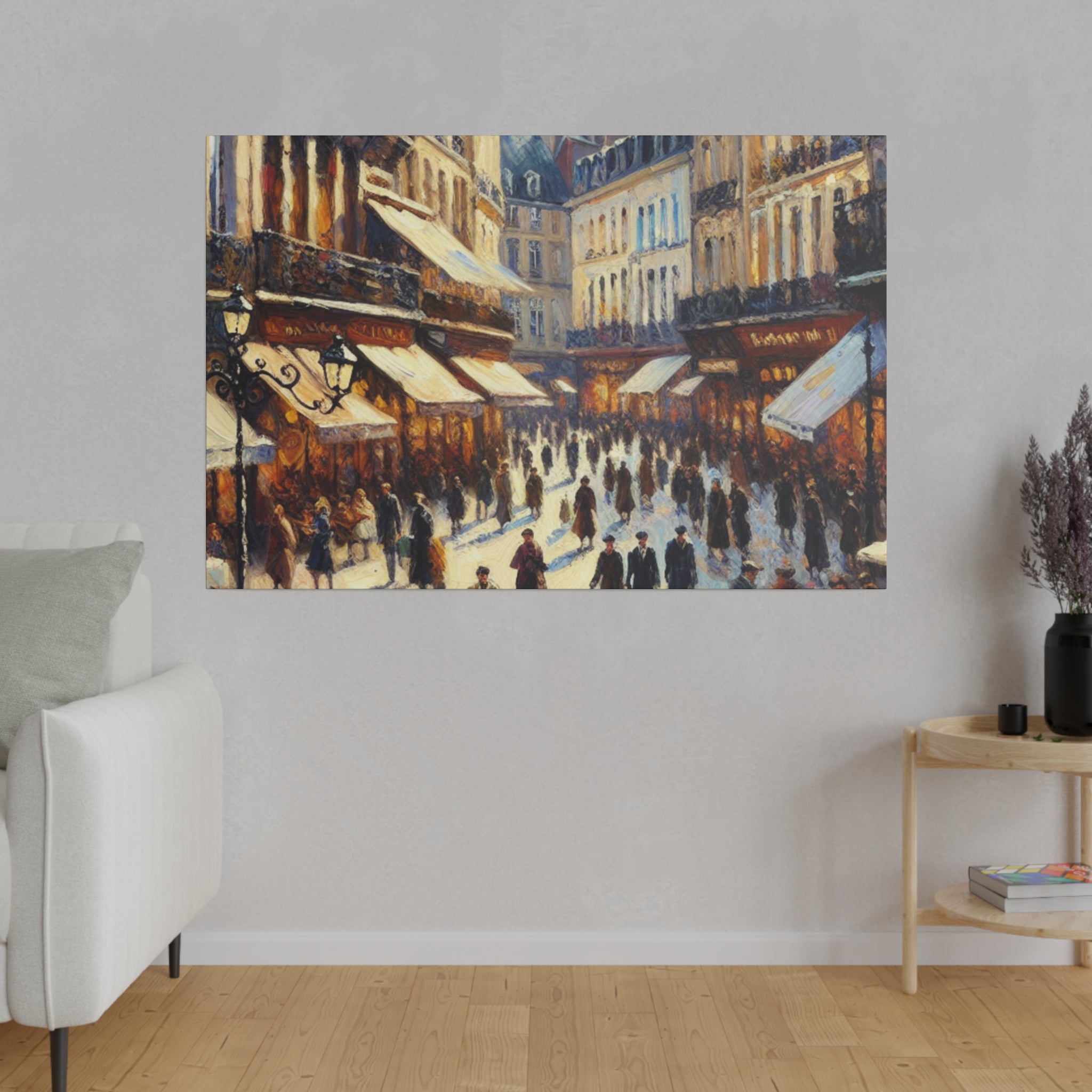 Parisian Street Vintage French Street Painting Canvas