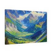 Majestic Valley Mountain Landscape Painting Canvas