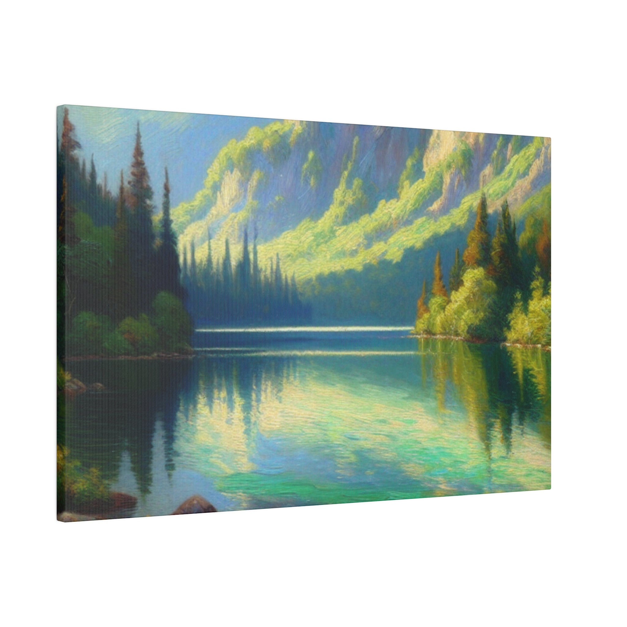 Serenity Lake Mirage Lake Painting Canvas