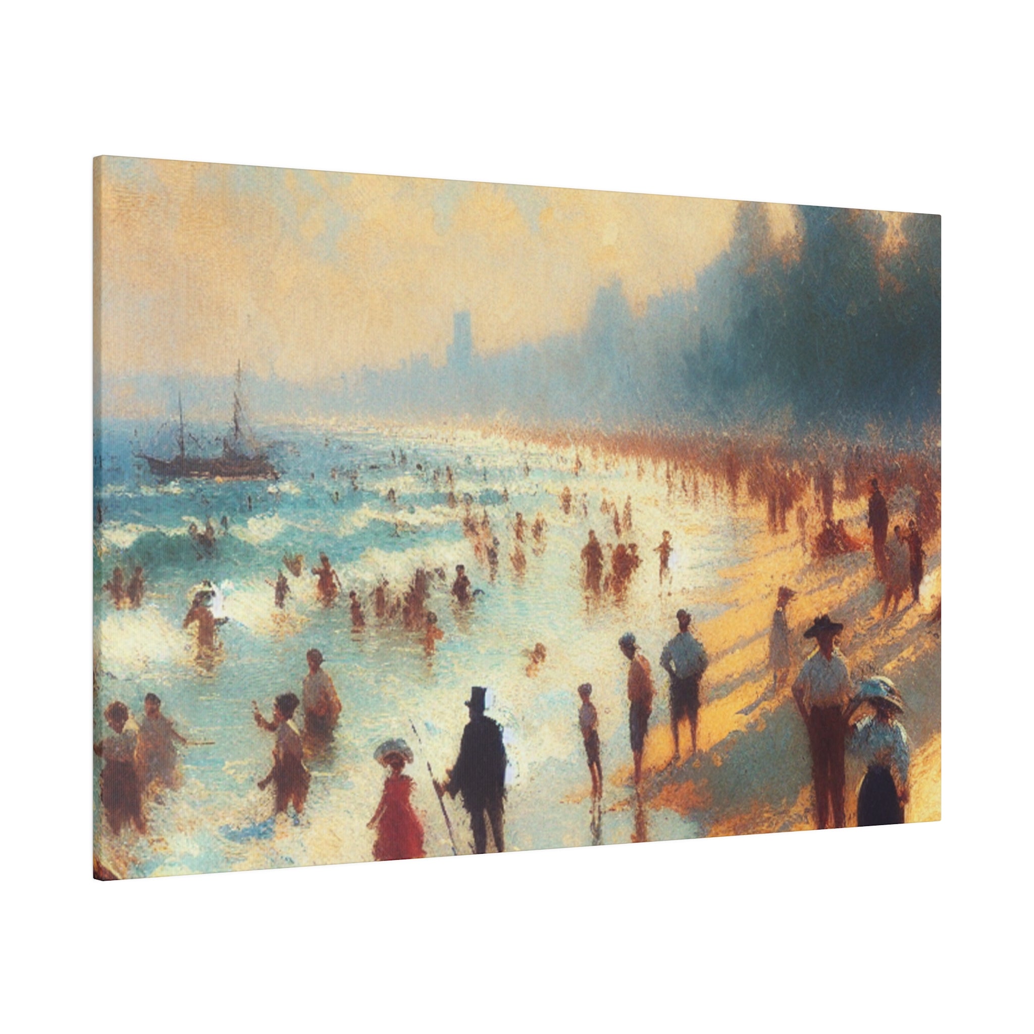 Sunday Seashore Reverie Beach Painting Canvas