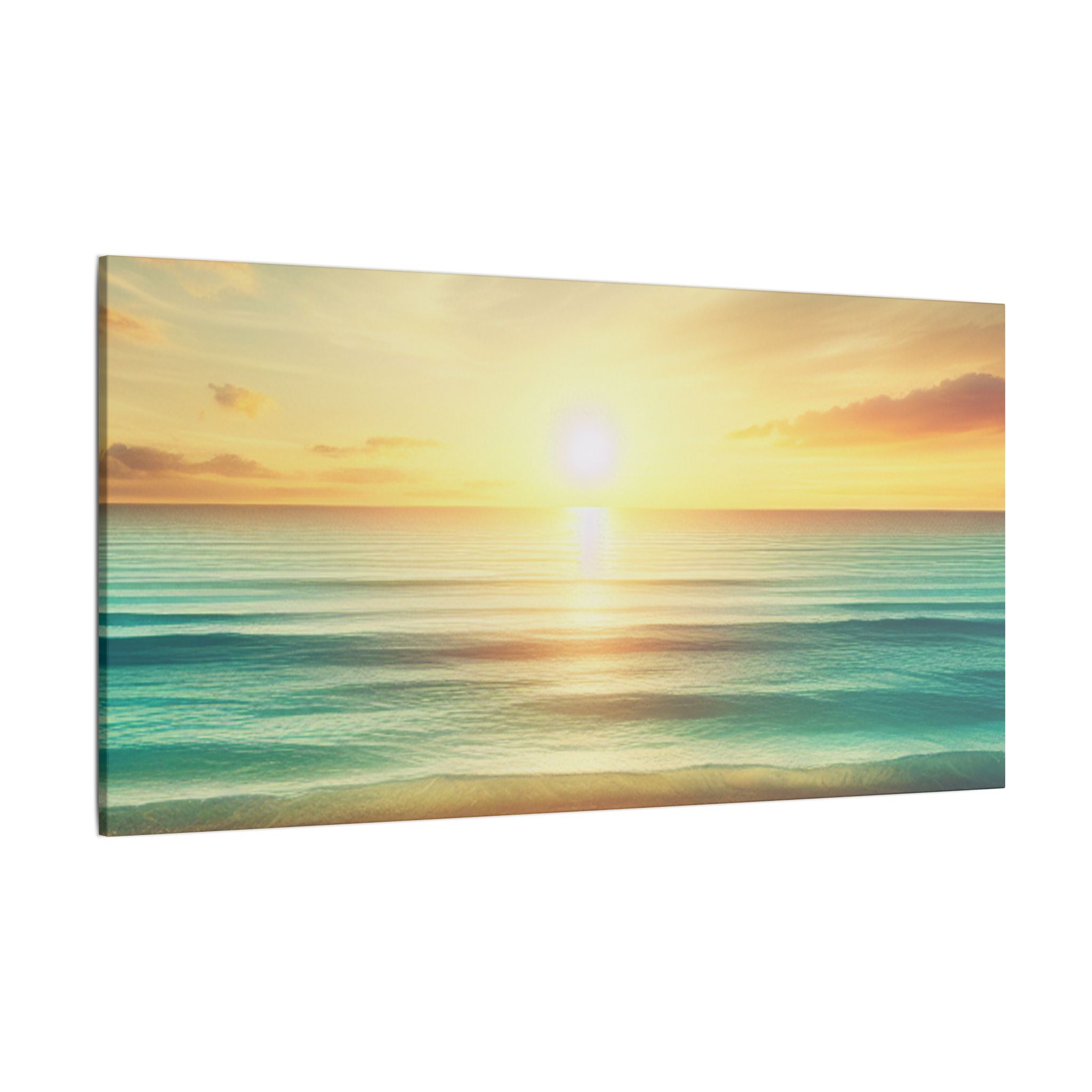 Seascape Ocean Sunset Coastal Wall Art Canvas