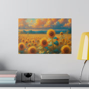 Sunny Harvest Floral Wall Art Sunflower Painting Canvas