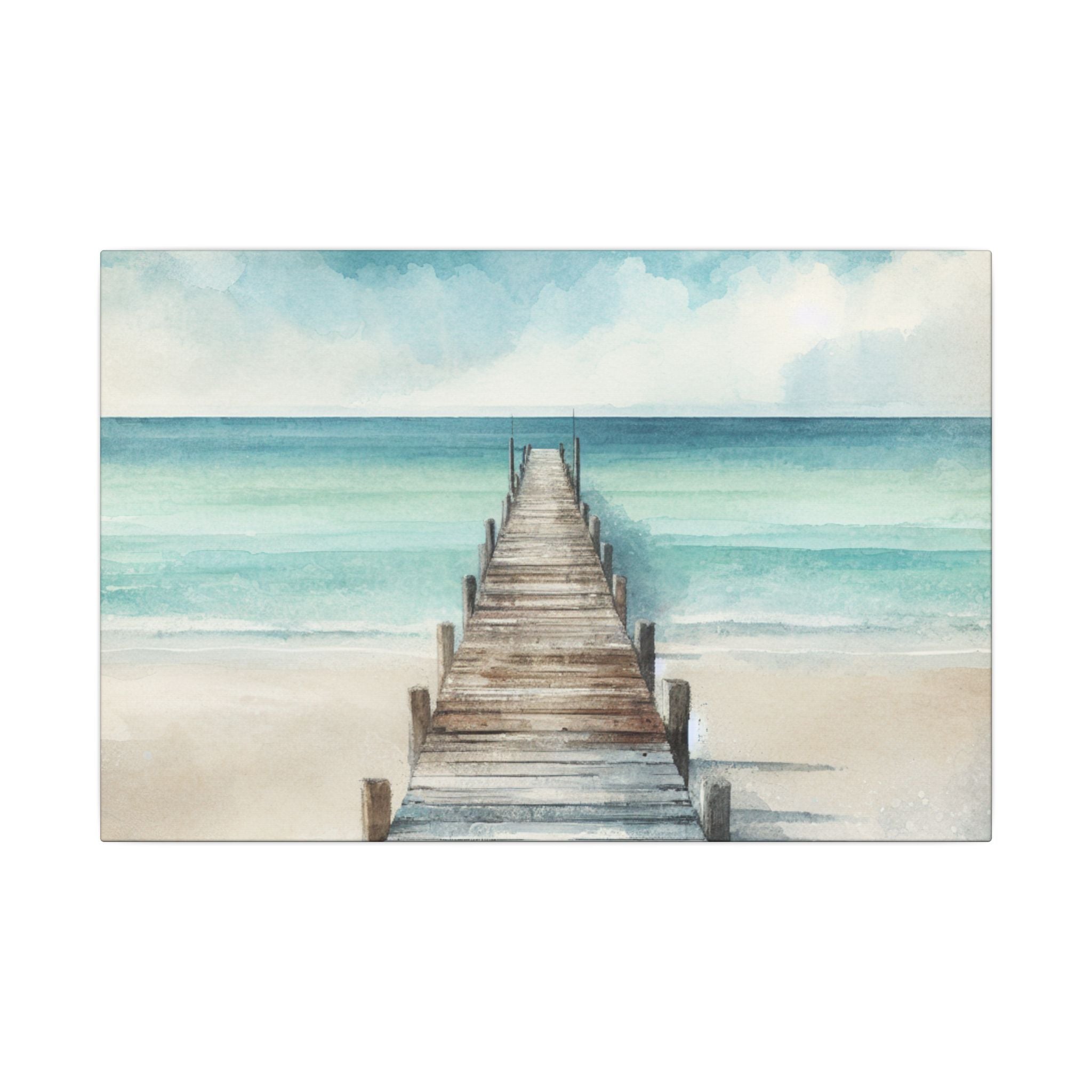 Weathered Dock Seascape Canvas