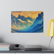 Misty Peaks of Dawn Mountain Landscape Painting Canvas