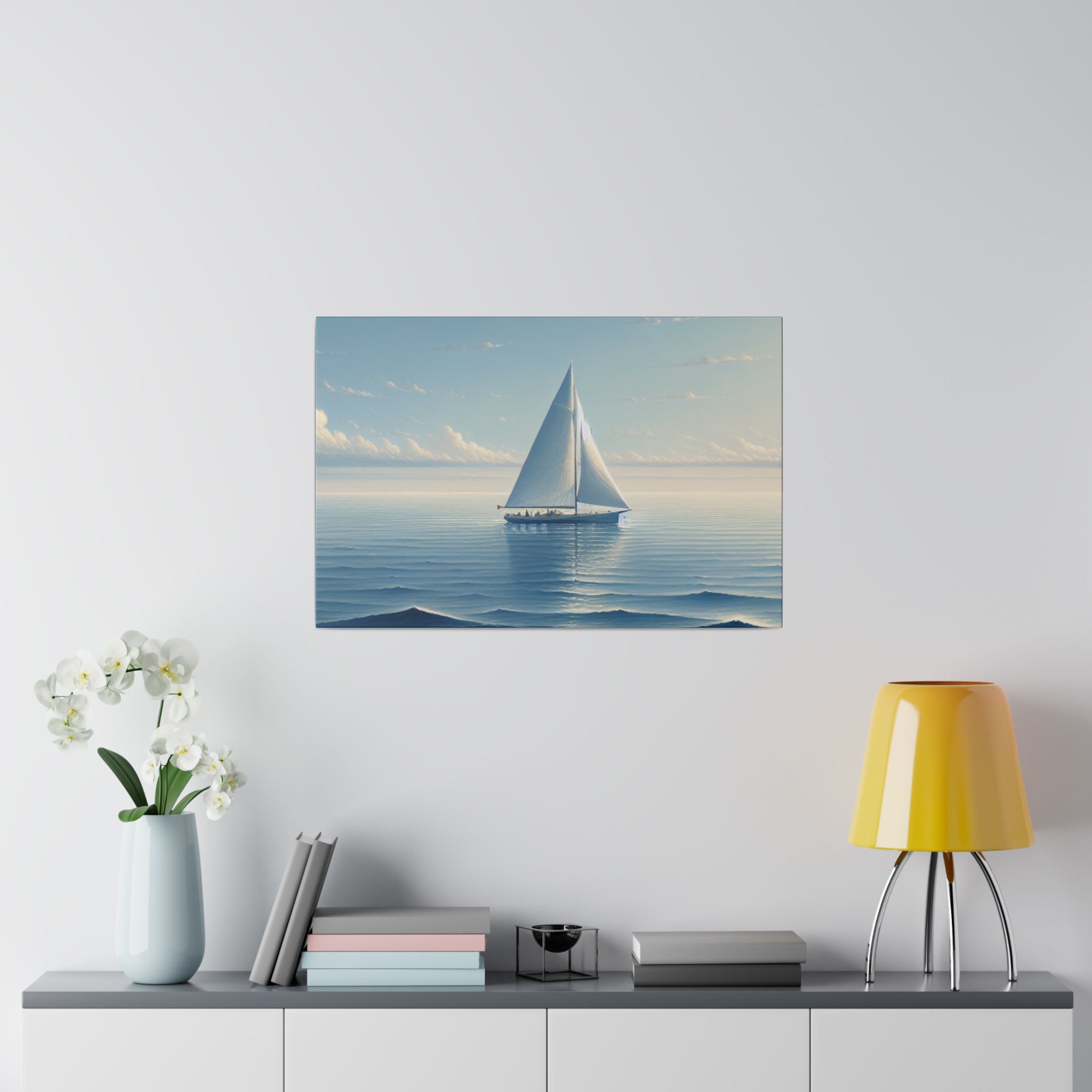 Seafarer Solitude Sailboat Painting Canvas