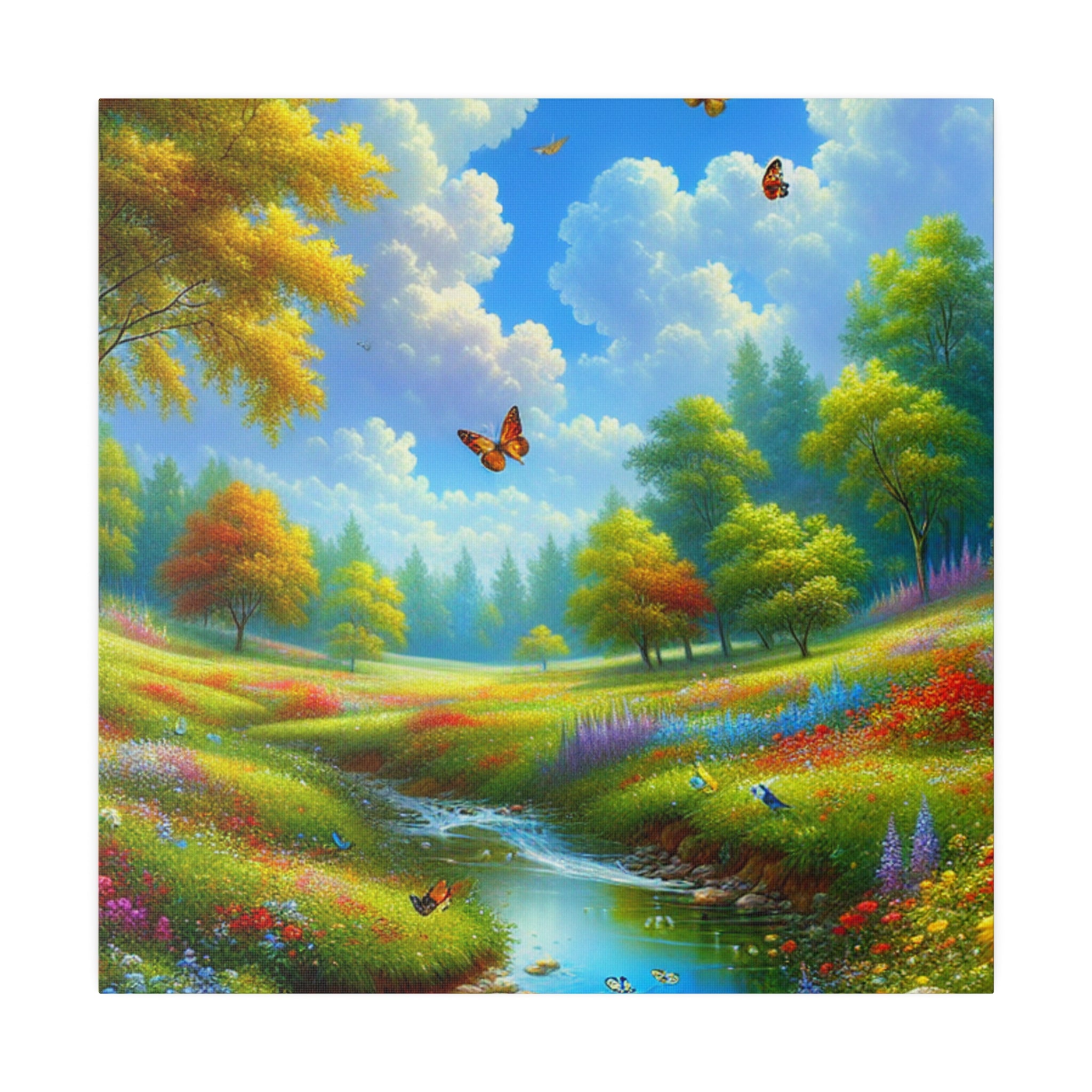 Sun-Kissed Summer Splendor Landscape Painting Canvas