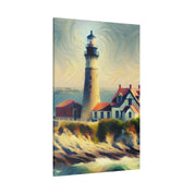 Impressionist Beacon Coastal Wall Art Lighthouse Painting Canvas