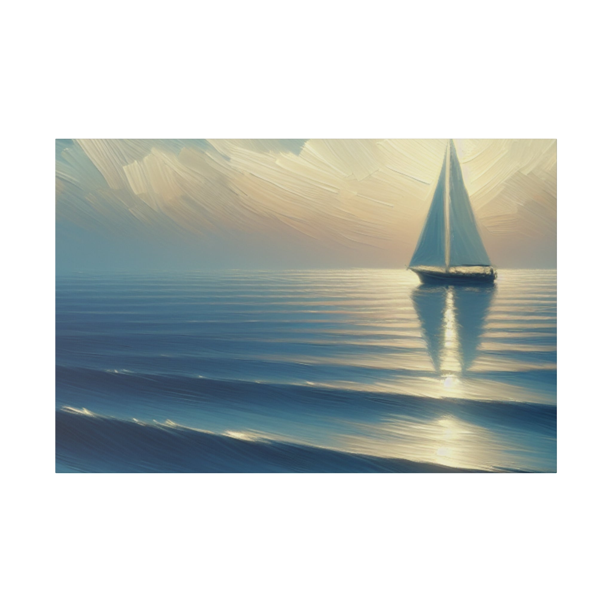 Serenity Voyage Sailboat Painting Canvas