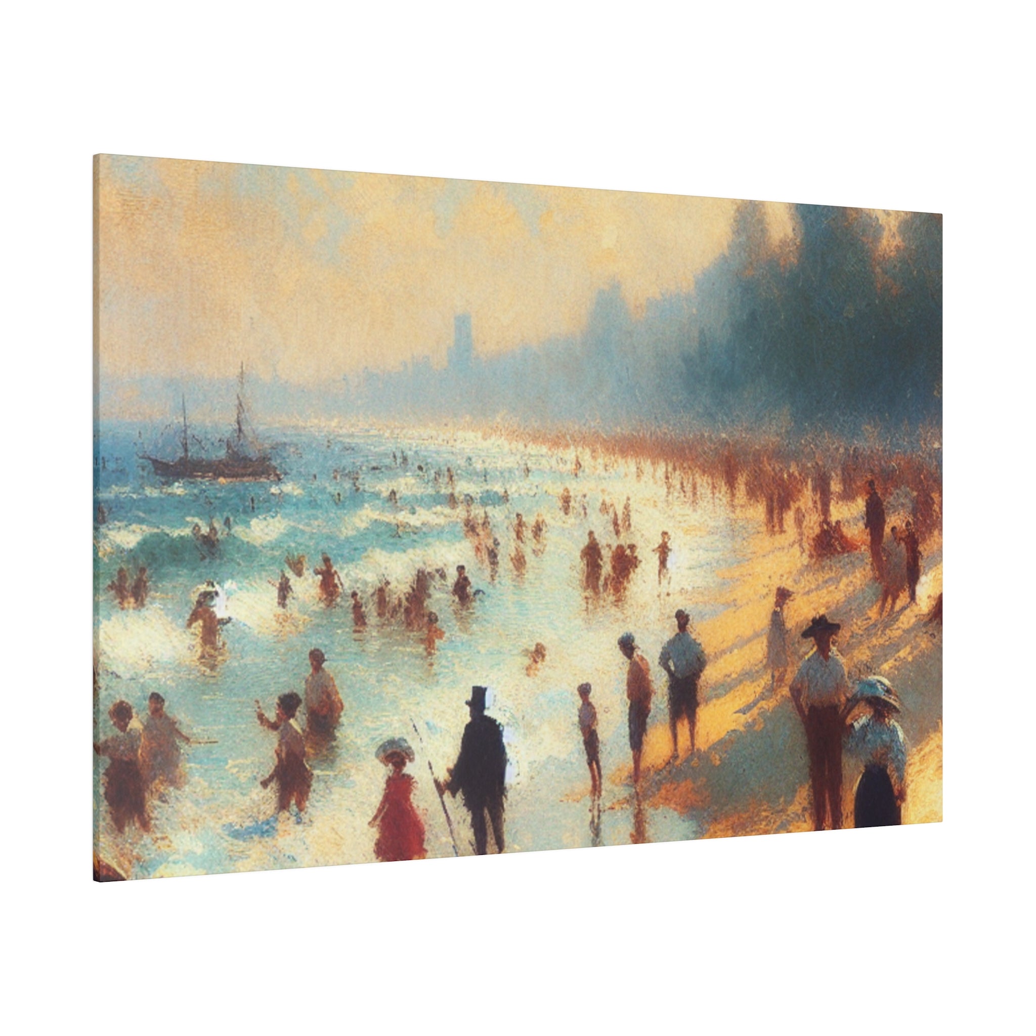 Sunday Seashore Reverie Beach Painting Canvas