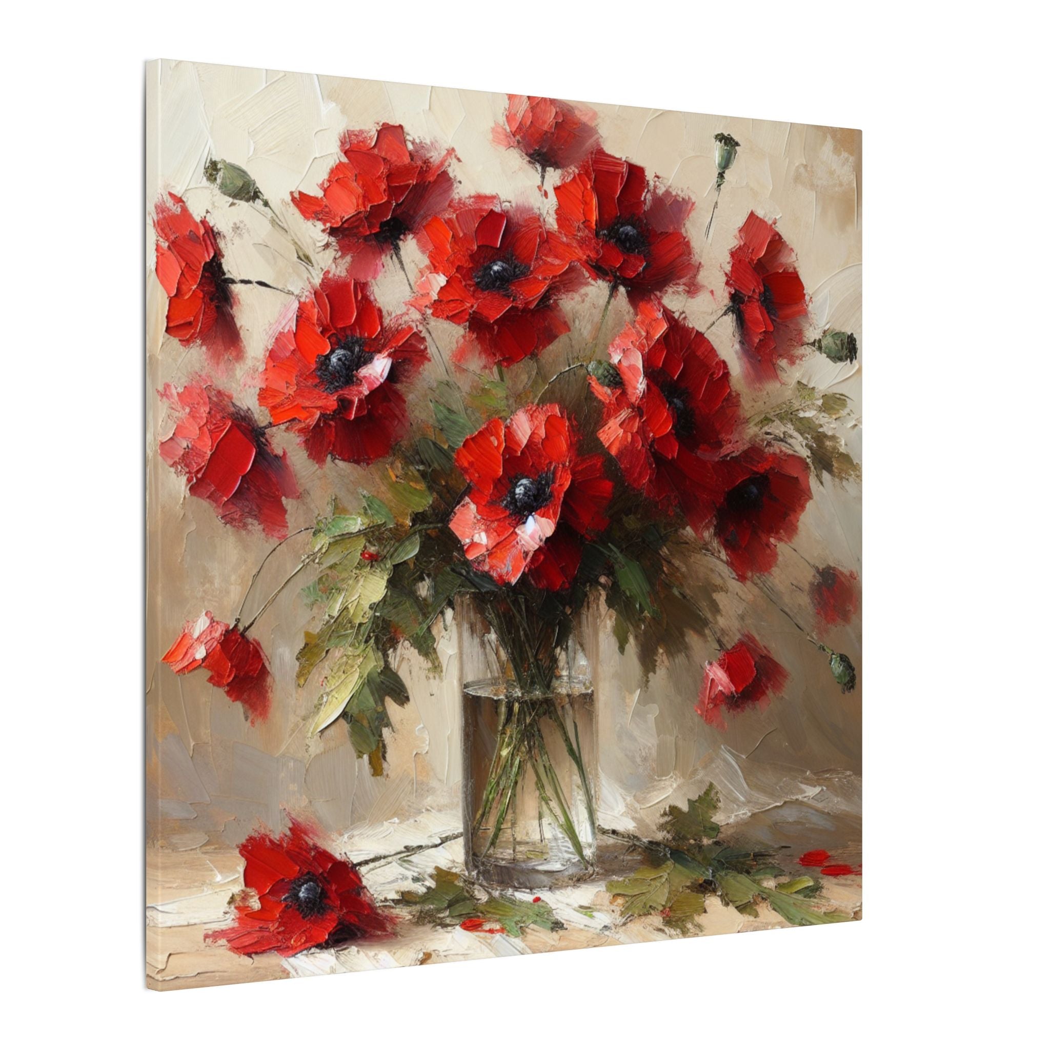 Rustic Red Poppies Canvas