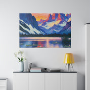 Quiet Lake Mountain Landscape Painting Canvas