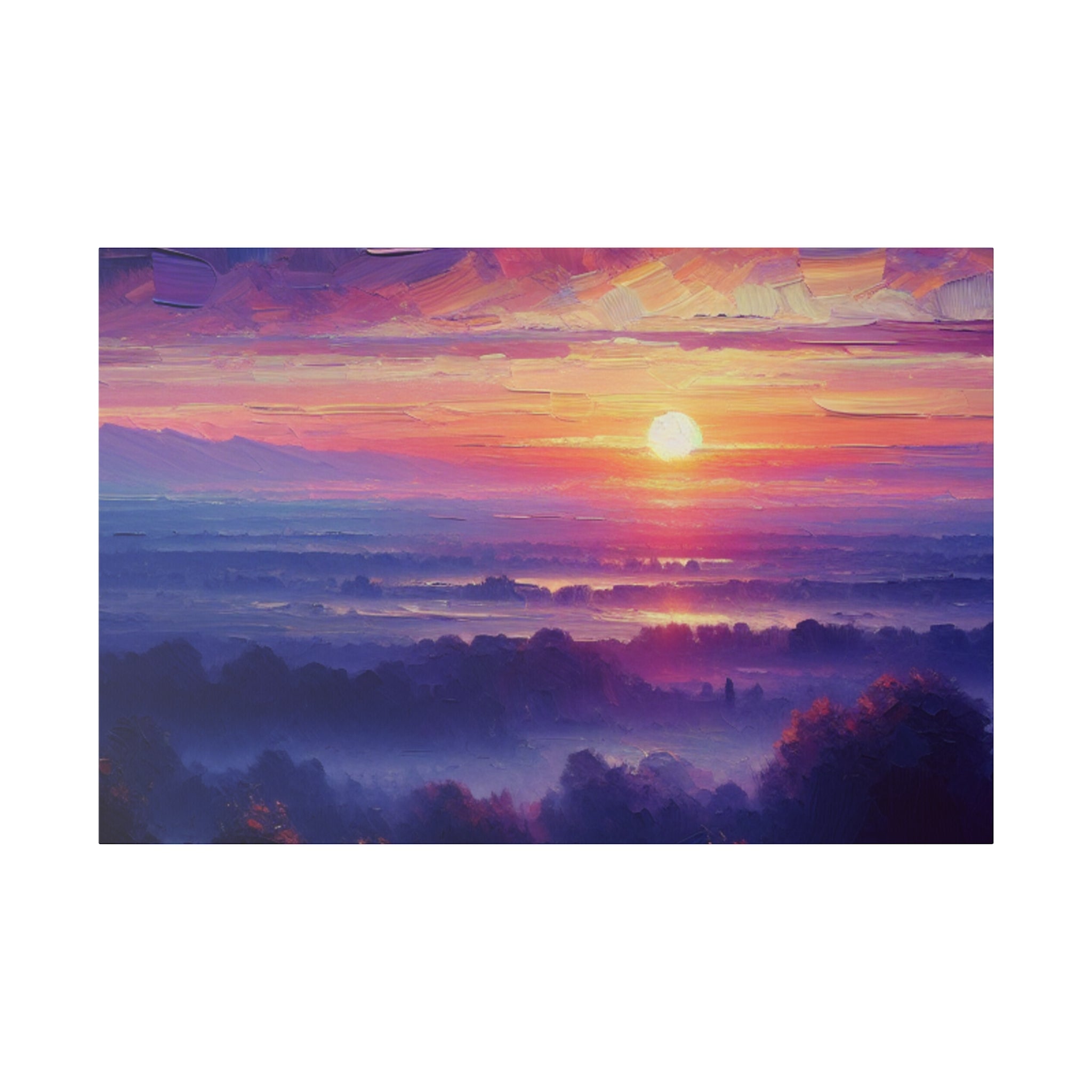 Dawn's Morning Dew Sunrise Painting Canvas