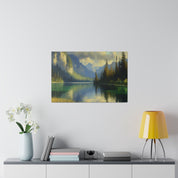 Azure Waterscape Harmony Lake Painting Canvas