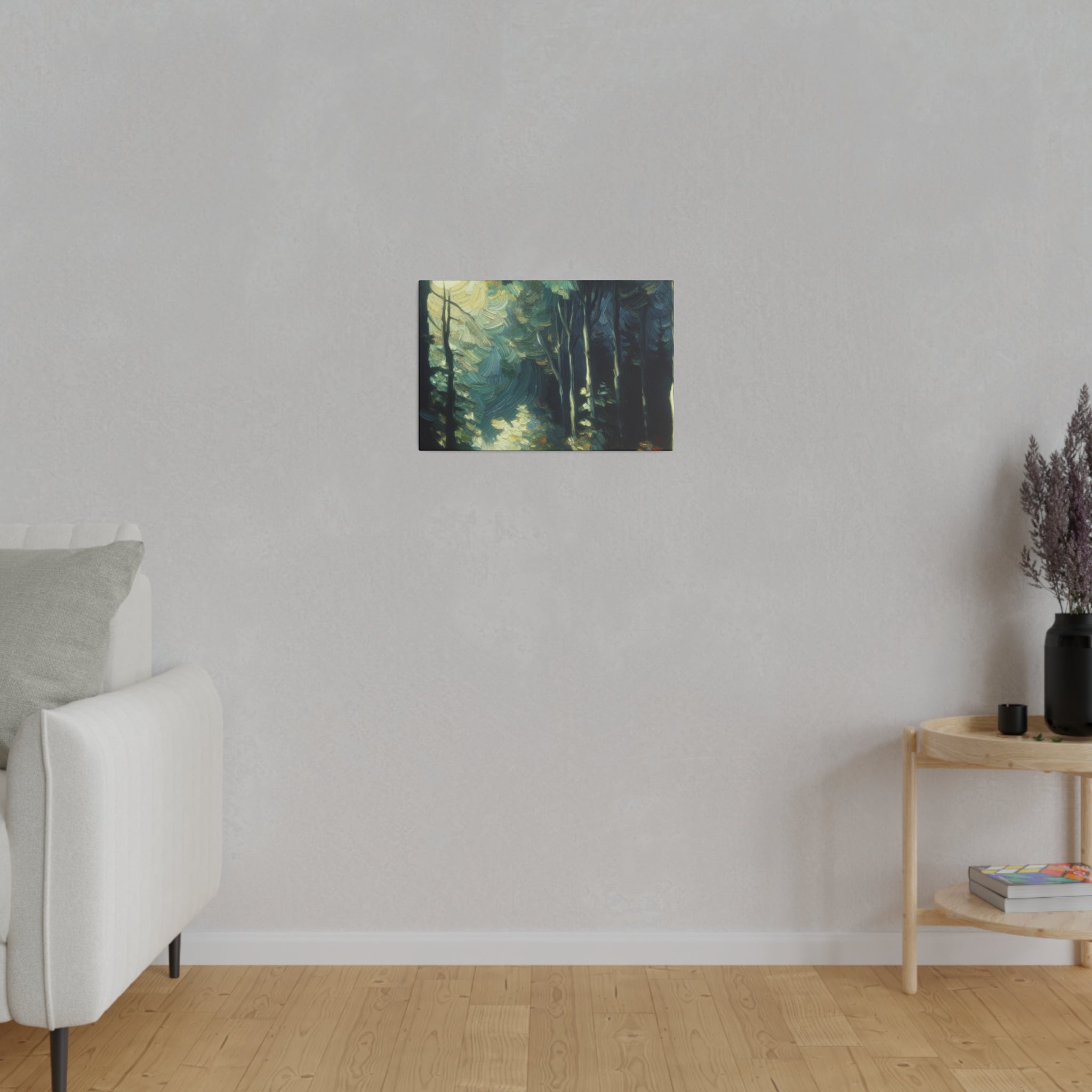 Bright Moonlight Forest Painting Canvas