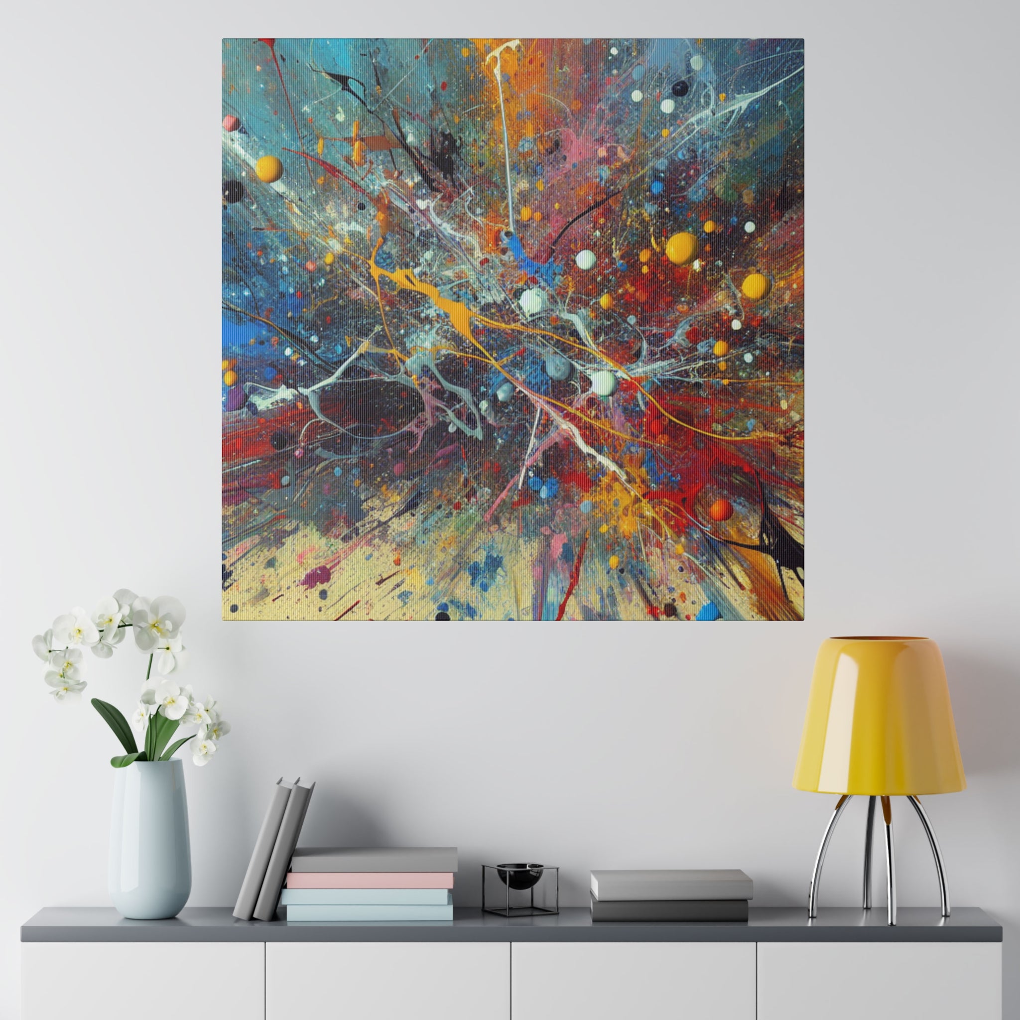 Bold Splatter Paint Abstract Art Canvas