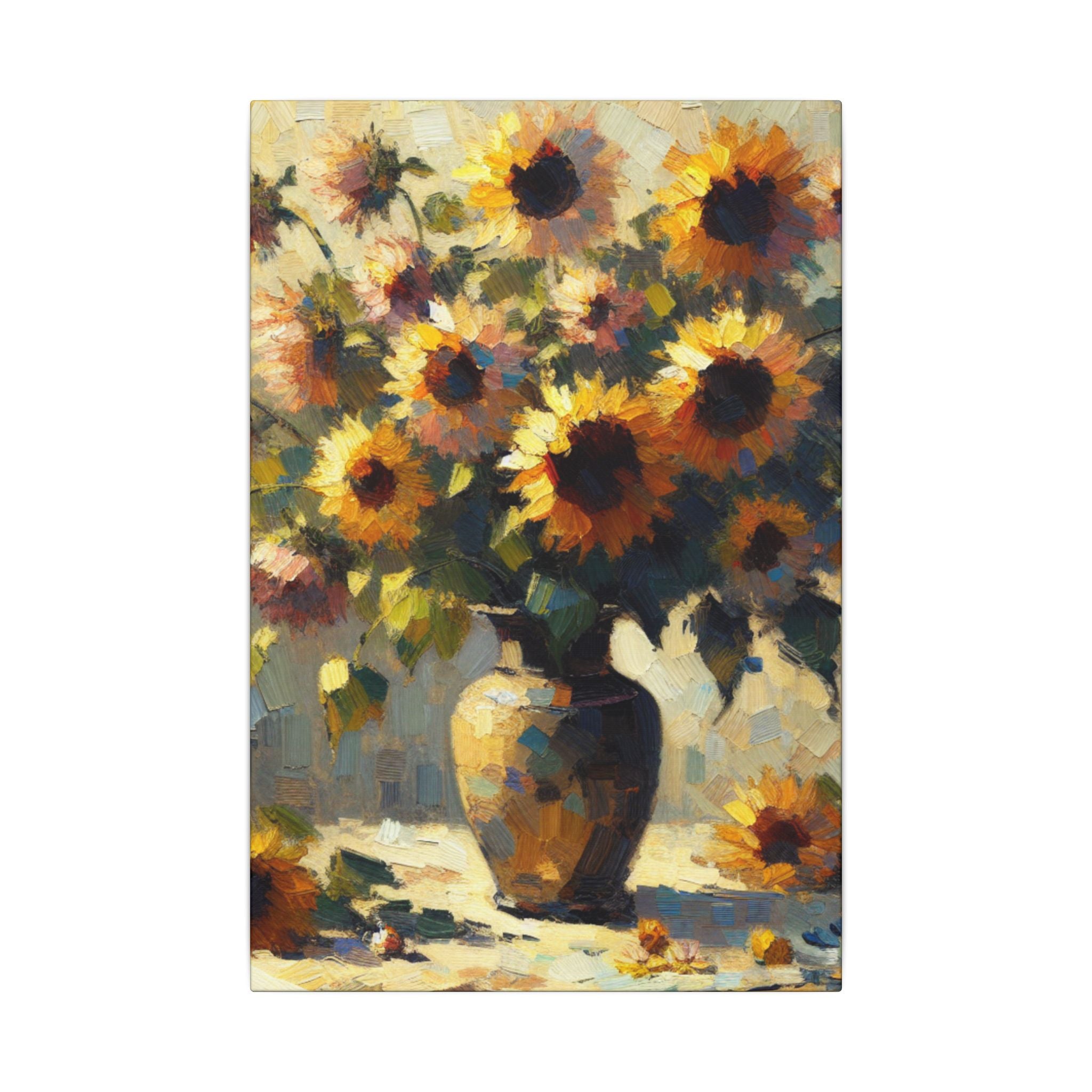 Vintage Sunflowers Vase Canvas